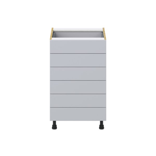 Sea Holly Light Gray  Shaker Assembled Base Cabinet with 6 Drawers (21 in. W X 34.5 in. H X 24 in. D)