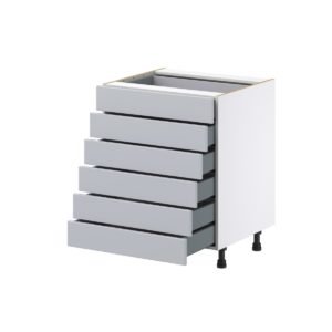 Sea Holly Light Gray  Shaker Assembled Base Cabinet with 6 Drawers (27 in. W X 34.5 in. H X 24 in. D)