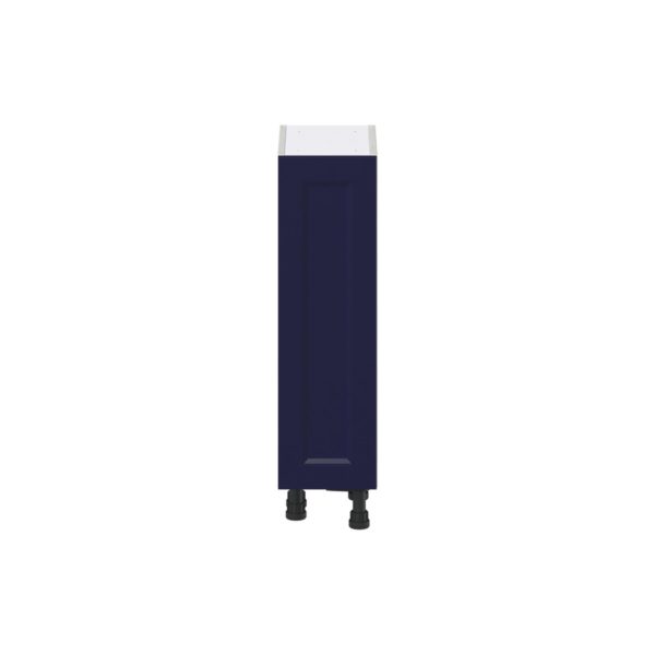 Camellia Painted Midnight Blue Recessed Assembled Shallow Base Cabinet with a Full High Door (9 in. W x 34.5 in. H x 14 in. D)