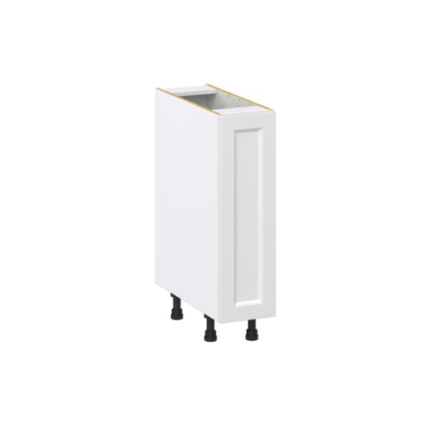 Magnolia Painted Bright White Recessed Assembled Base Cabinet with a Full High Door (9 in. W x 34.5 in. H x 24 in. D)