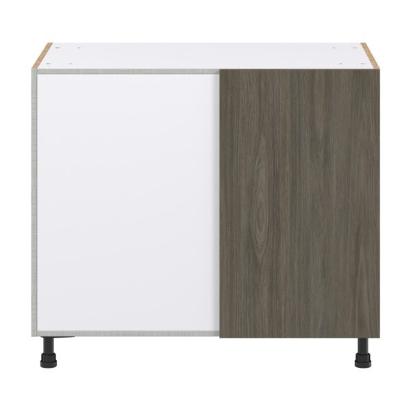 Cordyline Textured Slab Walnut Assembled Blind Base Corner  Cabinet with Left Pull Out (39 in. W x 34.5 in. H x 24 in. D)