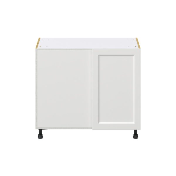 Magnolia Painted Bright White Recessed Assembled Blind Base Corner  Cabinet with Left Pull Out (39 in. W x 34.5 in. H x 24 in. D)