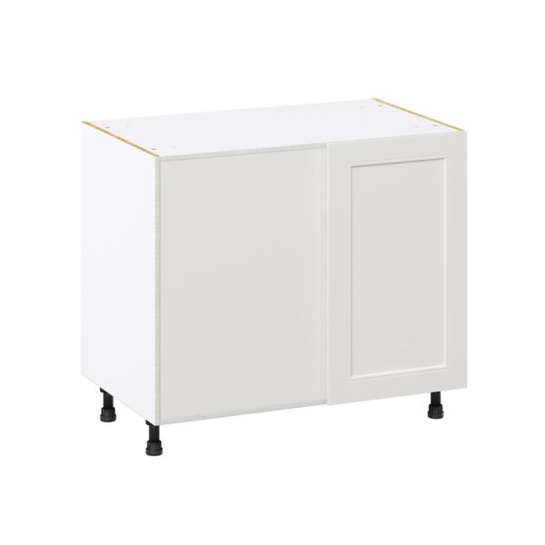 Wisteria Painted Light Gray Recessed Assembled Blind Base Corner  Cabinet with Left Pull Out (39 in. W x 34.5 in. H x 24 in. D)