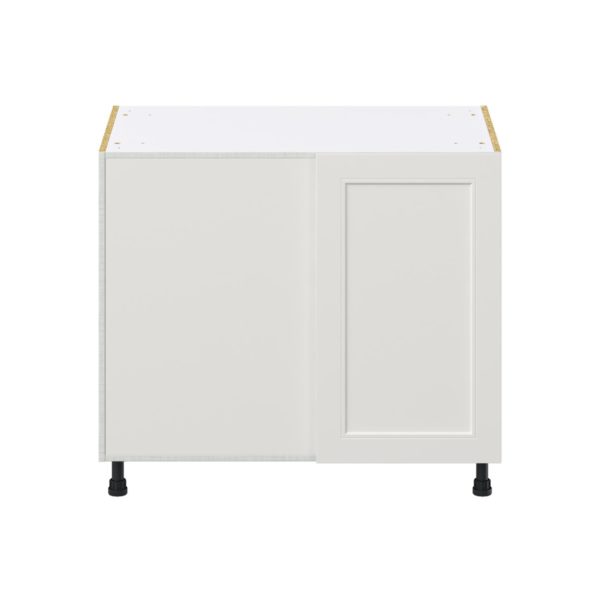 Wisteria Painted Light Gray Recessed Assembled Blind Base Corner  Cabinet Left Open (39 in. W X 34.5 in. H X 24 in. D)