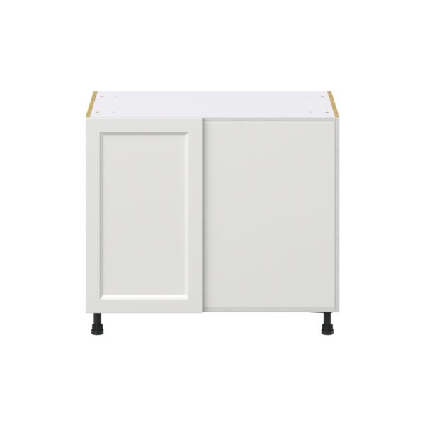 Magnolia Painted Bright White Recessed Assembled Blind Base Corner  Cabinet with Right Pull Out (39 in. W x 34.5 in. H x 24 in. D)