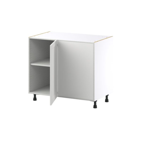 Magnolia Painted Bright White Recessed Assembled Blind Base Corner  Cabinet Right Open (39 in. W x 34.5 in. H x 24 in. D)