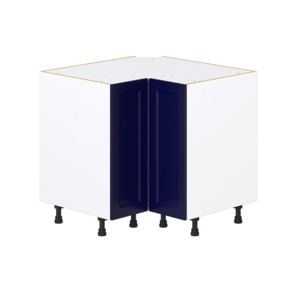 Camellia Painted Midnight Blue Recessed Assembled Base Corner  Cabinet (36 in. W x 34.5 in. H x 24 in. D)