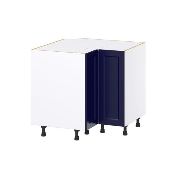 Camellia Painted Midnight Blue Recessed Assembled Base Corner  Cabinet (36 in. W x 34.5 in. H x 24 in. D)