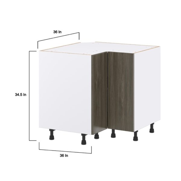 Cordyline Textured Slab Walnut Assembled Base Corner  Cabinet (36 in. W x 34.5 in. H x 24 in. D)