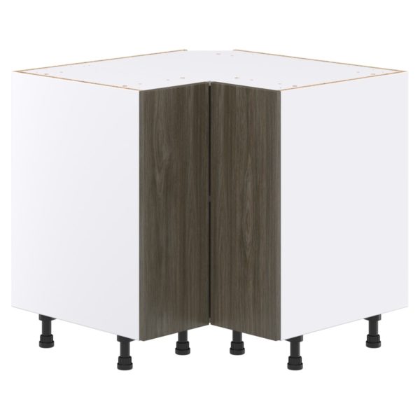 Cordyline Textured Slab Walnut Assembled Lazy Susan Corner Base Cabinet (36 in. W x 34.5 in. H x 24 in. D)