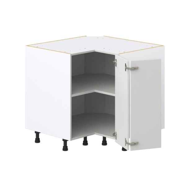 Magnolia Painted Bright White Recessed Assembled Base Corner  Cabinet (36 in. W x 34.5 in. H x 24 in. D)