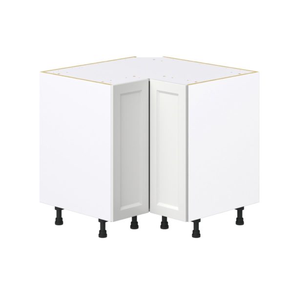 Magnolia Painted Bright White Recessed Assembled Base Corner  Cabinet (36 in. W x 34.5 in. H x 24 in. D)