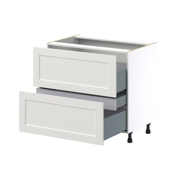 Wisteria Painted Light Gray Recessed Assembled  Cooktop Base Cabinet with 2 Drawers and a Inner Drawer (36 in. W x 34.5 in. H x 24 in. D)