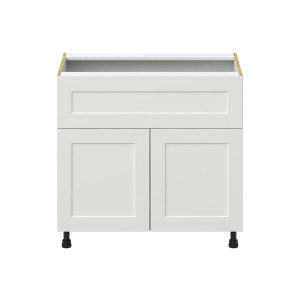 Wisteria Painted Light Gray Recessed Assembled Cooktop Base Cabinet with 2 Doors and a 10 in. Drawer (36 in. W x 34.5 in. H x 24 in. D)