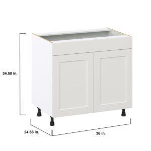 Wisteria Painted Light Gray Recessed Assembled Cooktop Base Cabinet with 2 Doors and False Front (36 in. W x 34.5 in. H x 24 in. D)