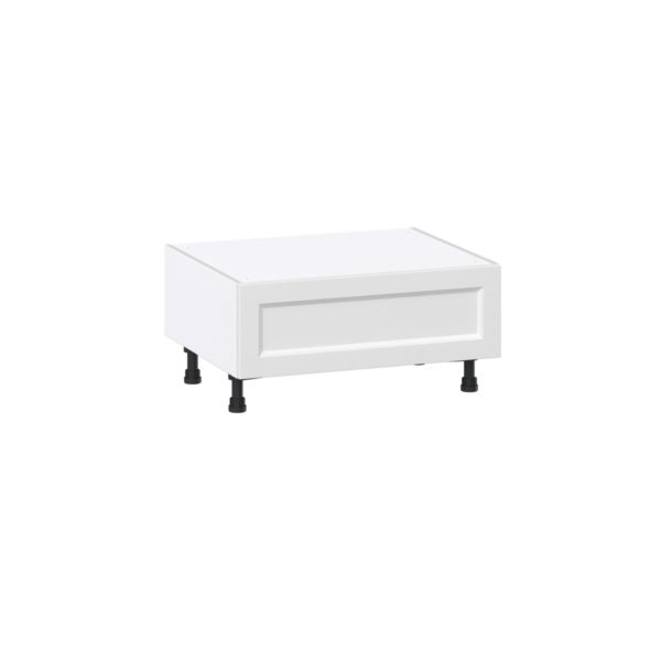 Magnolia Painted Bright White Recessed Assembled Base Window Seat  Cabinet (30 in. W x 14.5 in. H x 24 in. D)