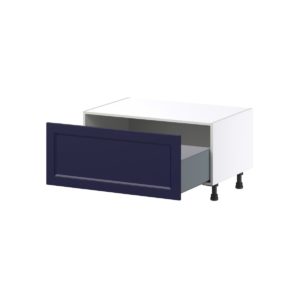 Camellia Painted Midnight Blue Recessed Assembled Base Window Seat  Cabinet (36 in. W x 19.5 in. H x 24 in. D)