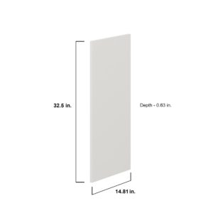 0.75 in. W x 14 in. D x 32.5 in. H   Light Gray Wall End Panel