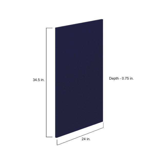 34.5 in. W x 24 in. H x 0.75 in.D Camellia Painted Midnight Blue  Base End Panel