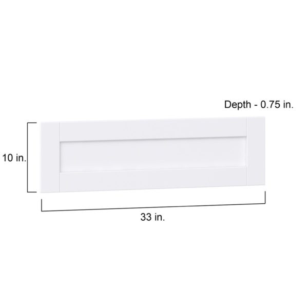 Dahlia Bright White  Shaker 33 x 10 x 0.75 in. Drawer Front