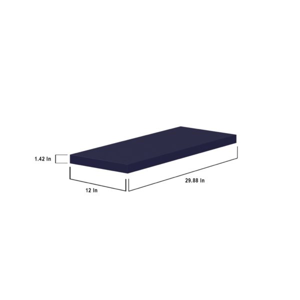 30 in. W X 1.5 in. H X 12 in. D Camellia Painted Midnight Blue  Floating Shelf with Mounting Bracket