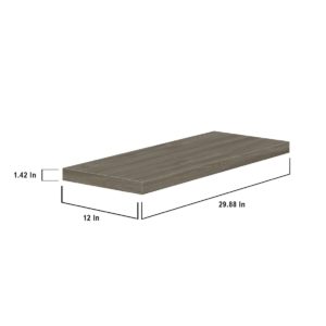 30 in. W X 1.5 in. H X 12 in. D Cordyline Texmel Slab Walnut Floating Shelf with Mounting Bracket