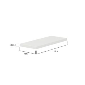 30 in. W X 1.5 in. H X 12 in. D  Bright White Floating Shelf with Mounting Bracket