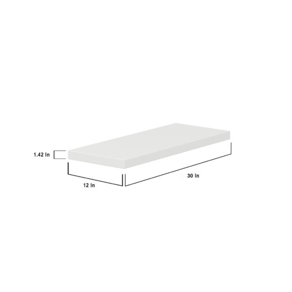 30 in. W X 1.5 in. H X 12 in. D  Bright White Floating Shelf with Mounting Bracket