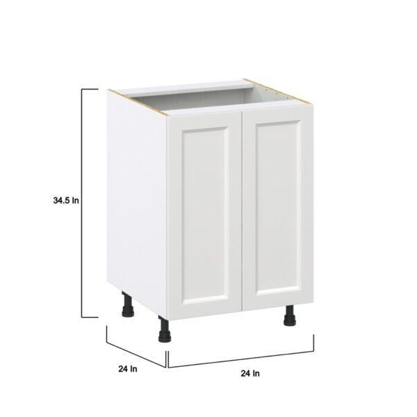 Magnolia Painted Bright White Recessed Assembled Sink Base Cabinet with 2 Full High Doors (24 in. W X 34.5 in. H X 24 in. D)