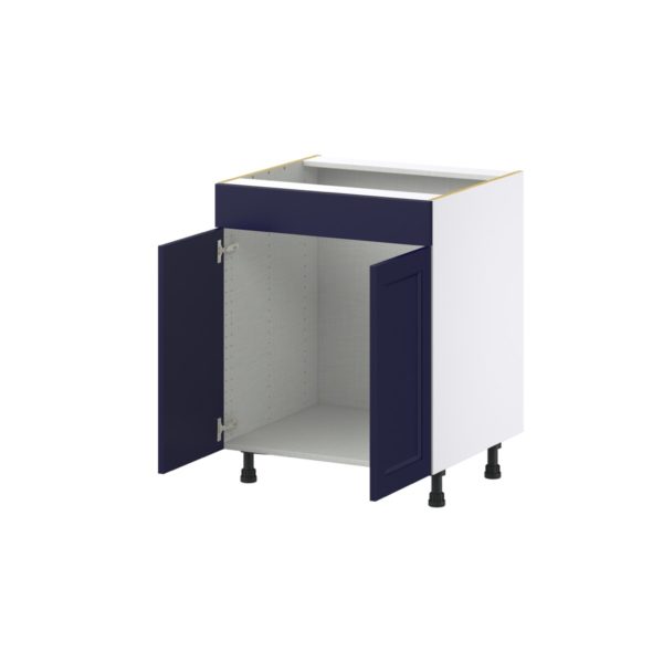 Camellia Painted Midnight Blue Recessed Assembled Sink Base Cabinet with 2 Doors and 1 False Front (27 in. W X 34.5 in. H X 24 in. D)