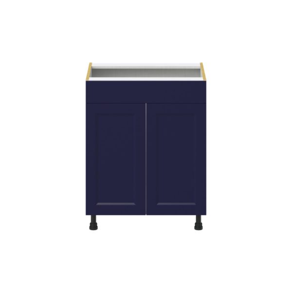 Camellia Painted Midnight Blue Recessed Assembled Sink Base Cabinet with 2 Doors and 1 False Front (27 in. W X 34.5 in. H X 24 in. D)