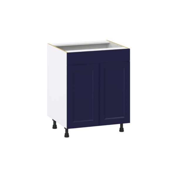 Camellia Painted Midnight Blue Recessed Assembled Sink Base Cabinet with 2 Doors and 1 False Front (27 in. W X 34.5 in. H X 24 in. D)