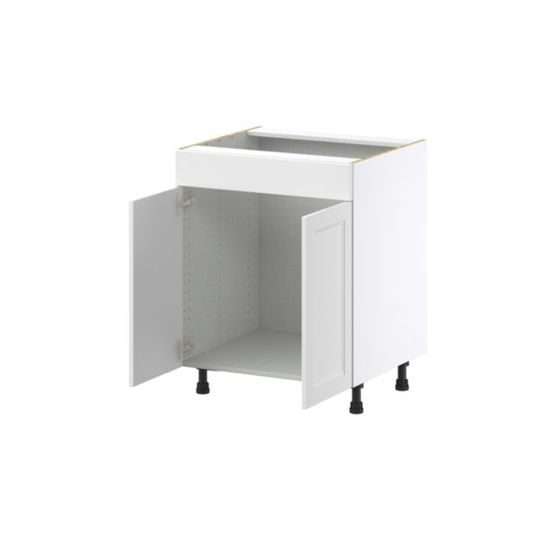 Magnolia Painted Bright White Recessed Assembled Sink Base Cabinet with 2 Doors and 1 False Front (27 in. W X 34.5 in. H X 24 in. D)