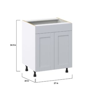 Sea Holly Light Gray  Shaker Assembled Sink Base Cabinet with 2 Doors and 1 False Front (27 in. W X 34.5 in. H X 24 in. D)