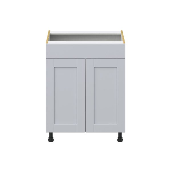 Sea Holly Light Gray  Shaker Assembled Sink Base Cabinet with 2 Doors and 1 False Front (27 in. W X 34.5 in. H X 24 in. D)