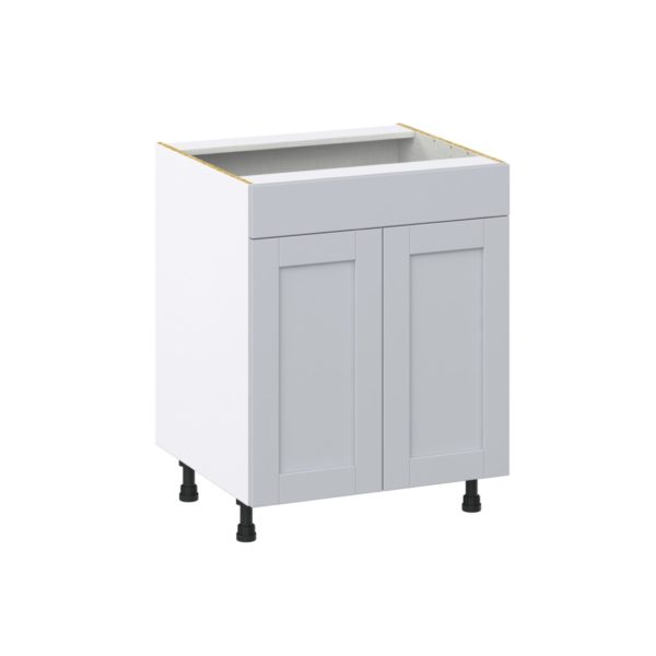 Sea Holly Light Gray  Shaker Assembled Sink Base Cabinet with 2 Doors and 1 False Front (27 in. W X 34.5 in. H X 24 in. D)