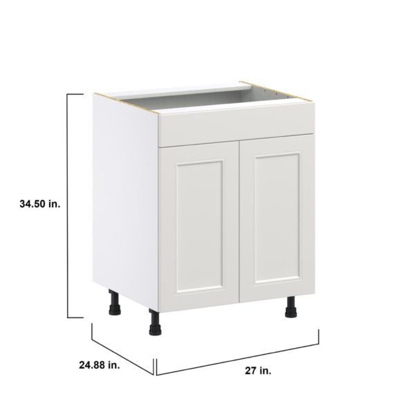 Wisteria Painted Light Gray Recessed Assembled Sink Base Cabinet with 2 Doors and 1 False Front (27 in. W X 34.5 in. H X 24 in. D)