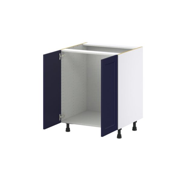 Camellia Painted Midnight Blue Recessed Assembled Sink Base Cabinet with 2 Full High Doors (27 in. W X 34.5 in. H X 24 in. D)