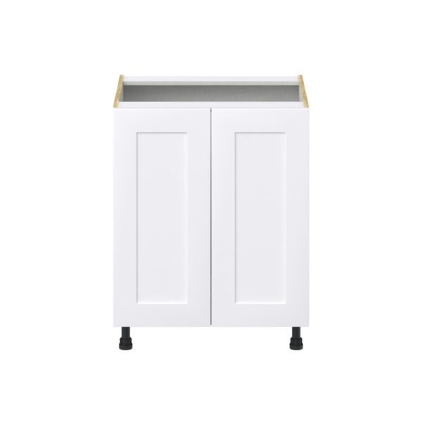 Jasmine Painted Warm White  Shaker Assembled Sink Base Cabinet with 2 Full High Doors (27 in. W X 34.5 in. H X 24 in. D)