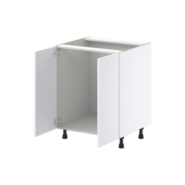 Lily Bright White  Slab Assembled Sink Base Cabinet with 2 Full High Doors (27 in. W X 34.5 in. H X 24 in. D)