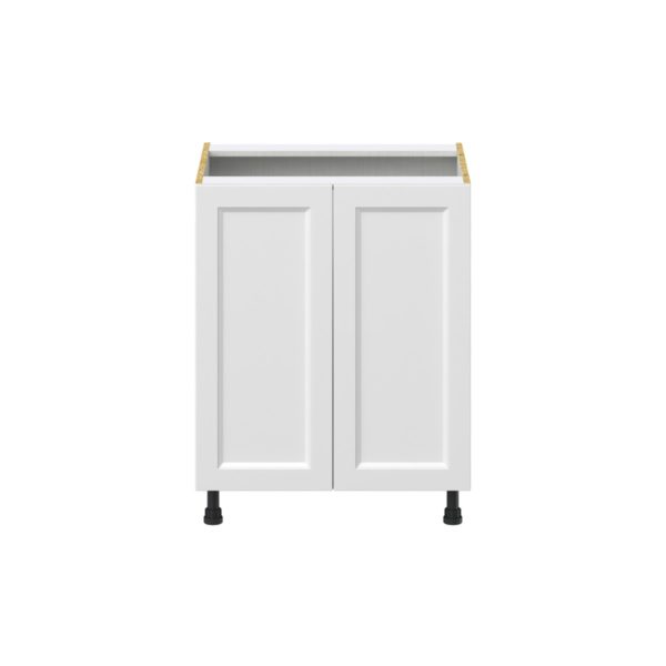 Magnolia Painted Bright White Recessed Assembled Sink Base Cabinet with 2 Full High Doors (27 in. W X 34.5 in. H X 24 in. D)