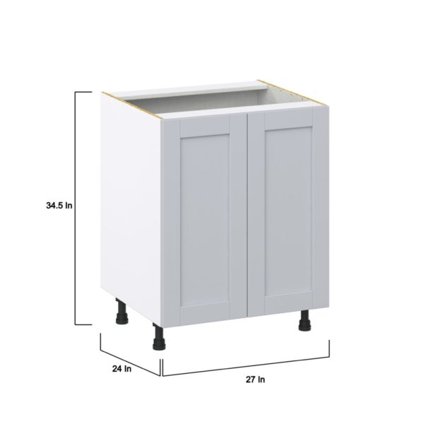 Sea Holly Light Gray  Shaker Assembled Sink Base Cabinet with 2 Full High Doors (27 in. W X 34.5 in. H X 24 in. D)