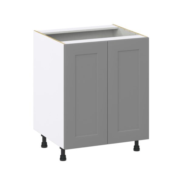 Willow Painted Slate Gray  Shaker Assembled Sink Base Cabinet with 2 Full High Doors (27 in. W X 34.5 in. H X 24 in. D)