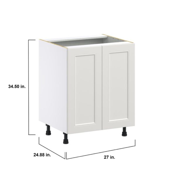 Wisteria Painted Light Gray Recessed Assembled Sink Base Cabinet with 2 Full High Doors (27 in. W X 34.5 in. H X 24 in. D)