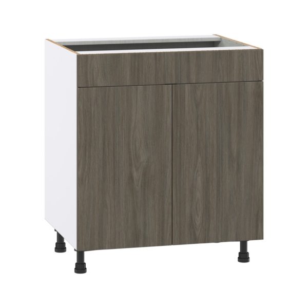 Cordyline Textured Slab Walnut Assembled Sink Base Cabinet with 2 Doors and 1 False Front (30 in. W x 34.5 in. H x 24 in. D)