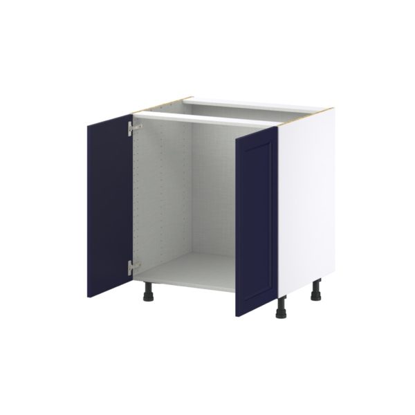 Camellia Painted Midnight Blue Recessed Assembled Sink Base Cabinet with 2 Full High Doors (30 in. W x 34.5 in. H x 24 in.D)