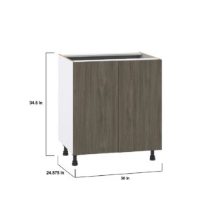 Cordyline Textured Slab Walnut Assembled Sink Base Cabinet with 2 Full High Doors (30 in. W x 34.5 in. H x 24 in.D)