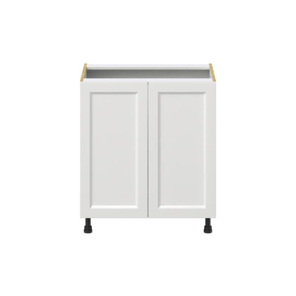 Magnolia Painted Bright White Recessed Assembled Sink Base Cabinet with 2 Full High Doors (30 in. W x 34.5 in. H x 24 in.D)