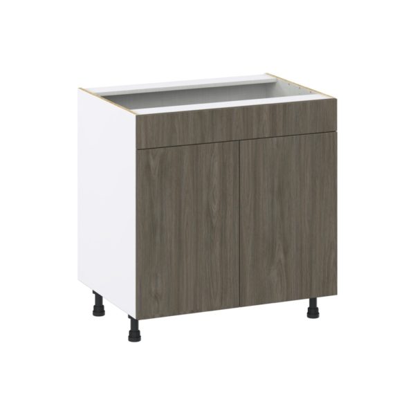 Cordyline Textured Slab Walnut Assembled Sink Base Cabinet with False Front (33 in. W X 34.5 in. H X 24 in. D)