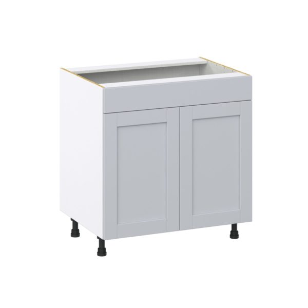 Sea Holly Light Gray  Shaker Assembled Sink Base Cabinet with False Front (33 in. W X 34.5 in. H X 24 in. D)